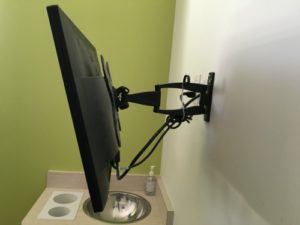 Dual Display Monitor Mounting via Wall mount in a Dental Operatory
