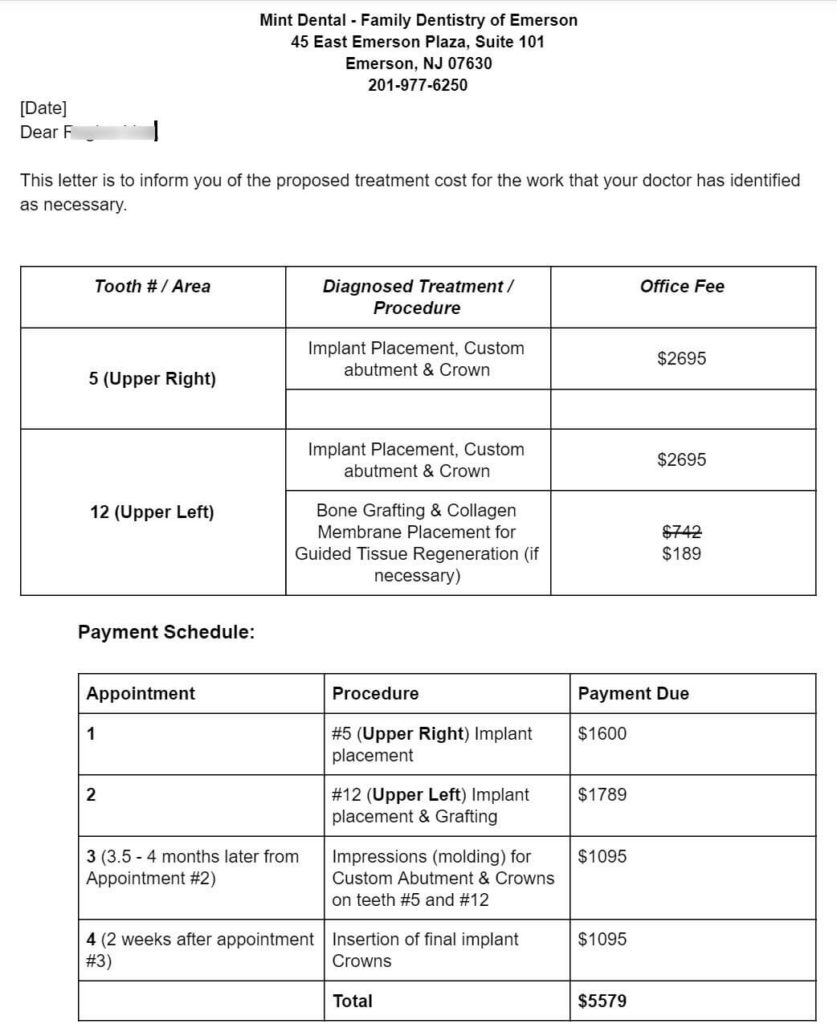 Printable Dental Treatment Plan Template Pdf Printable Form 